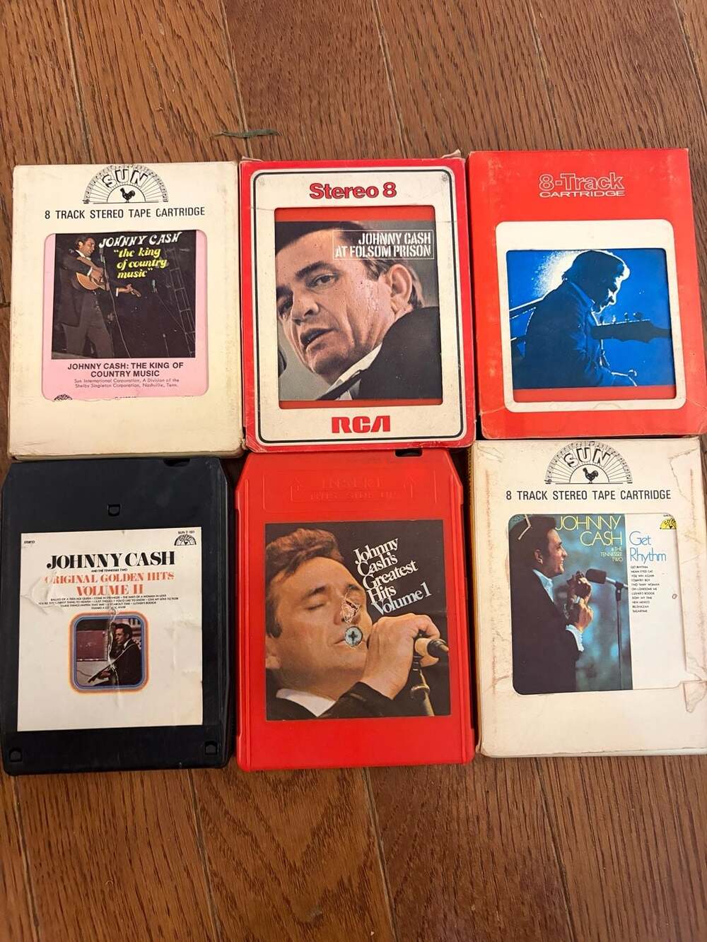 Johnny Cash 8 Track Tape Lot Of 6 Cartridges untested